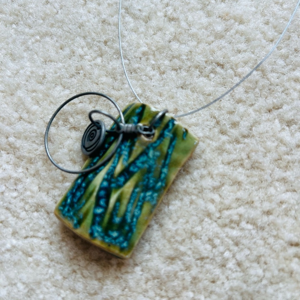 Green and Blue Artistic Pendant Necklace